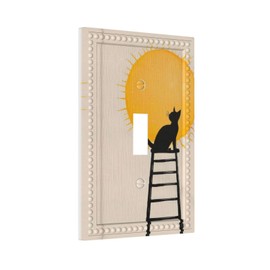 HLCoChT Decorative Art Light Switch Covers Sun - gazing Cat Switch Plate Cover Single Toggle Wall Plate Decorative Switchcover Electrical Switchplate