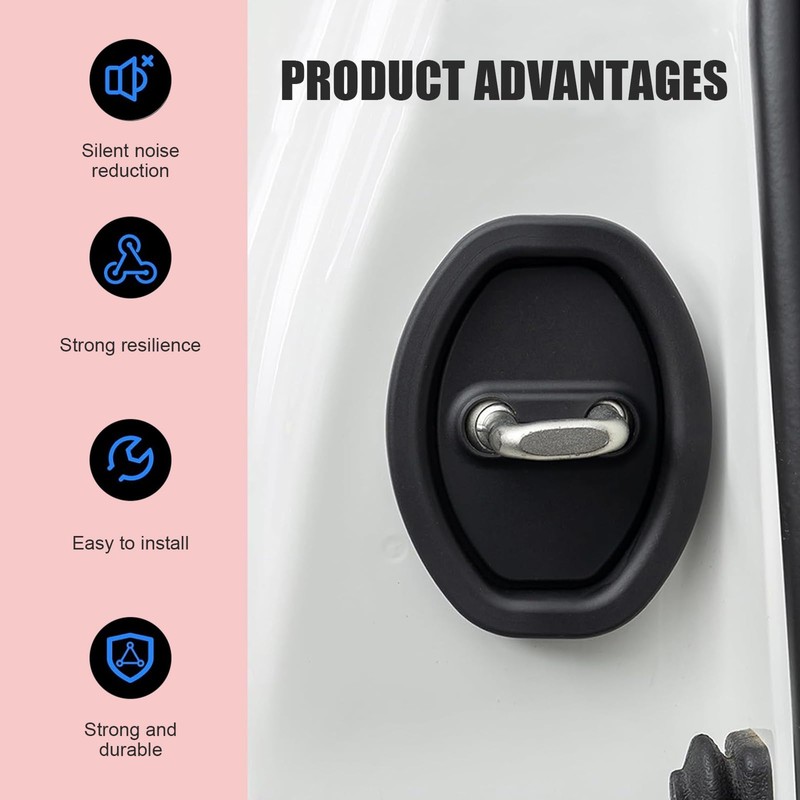 Car Door Strike Protector, Silicone Shock Absorber Pads, Car Door