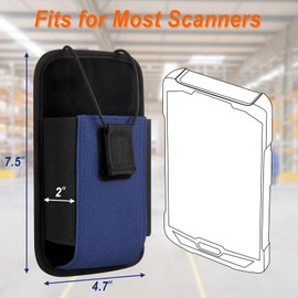 Large Scanner Holster, Rugged Vertical Carrying Case Pouch for Zebra TC75x, TC75, TC70x, TC70, TC72, TC77, M60, MC65, MC67 Mobile Computer Handheld Barcode Scanner Holder with Metal Belt Clip (Blue)