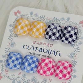 Daily Gingham Check Point Paddy 4-Piece Set - Paddy A / 데일리 깅엄체크 포인트 패디 4종세트 - 패디A