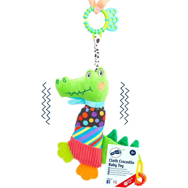 small foot 11423 Plush Crocodile Rattle Toddler Toy Educational Toy