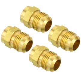 PATIKIL 1/2 SAE Male Thread Brass Flare Tube Fitting, 2 Pack Pipe Adapter Connector for Plumbing HVAC Air Conditioner