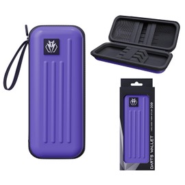Lavishio Steel or Soft Tip Dart Case - Holds 3 Darts and Other Accessories - Built in Storage Tube and Case for Darts, Tips, Shafts etc, Purple, Dart case