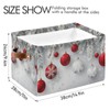 senya Christmas Storage Basket, Christmas Snowflakes Balls Pattern Foldable Fabric