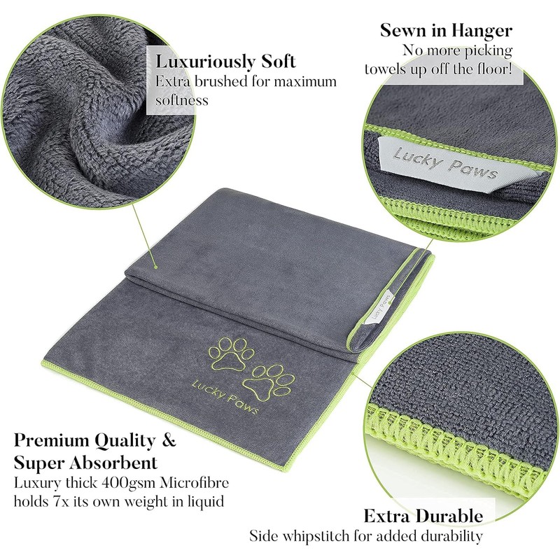 Lucky Paws® Dog Towel - 140 x 70 cm XL