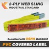 2-Ply Lifting Straps 1”x 15ft Webbing Sling Tree Saver 2Pack