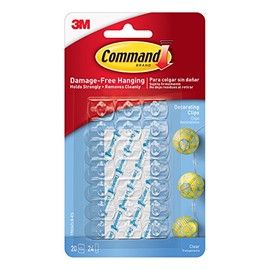Command 3M Ganchos Adhesivos Decorativos Removibles, Mini, Transparentes, 20 und por paquete, Decora sin dañar tus paredes