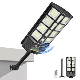 Lorrtta Solar Lights Outdoor Waterproof, 22 Inch Solar Street Light with 380 Ultra Bright 5730 LED, Dusk to Dawn Light with Remote Control, IP65 Motion Lights for Outside, Parking Lot, Security