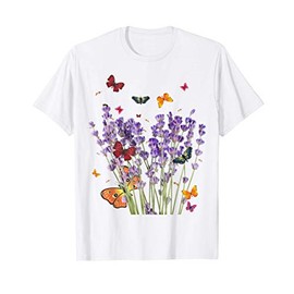 Beautiful Butterflies & Lavender Tee. Vintage & Graphic. T-Shirt