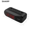 SHARP Digital Alarm Clock – Black Case with Red LEDs
