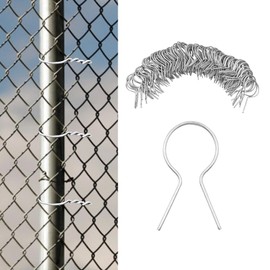 Widiso 200 Pack 1-5/8" Inch Preformed 11 Gauge Galvanized Steel Chain Link Fence Ties,Chain Link Hook Ties for Securing Fences on Farms/Ranches/Gardens