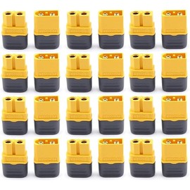 12 Pair XT60H Connectors, XT60H (XT60 Upgrade) Male Female Bullet Connectors with Sheath