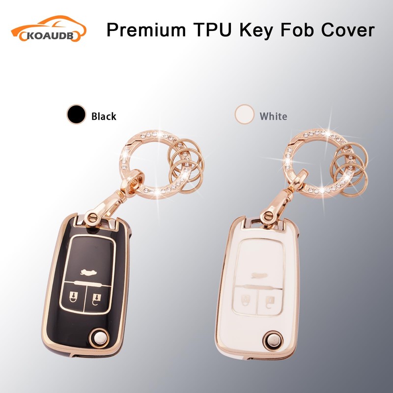 Koaudb Car key fob cover with key fo, black