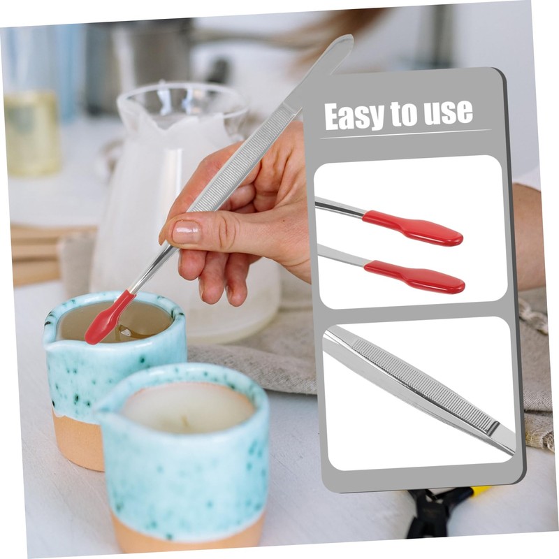 ORFOFE Tweezers with Soft Rubber Tips Craft Tweezers for Stamps