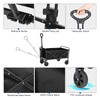 EVLIQUIL Collapsible Foldable Wagon,Wagons Carts Foldable with Wheels,Utility Grocery Folding