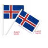 Pack of 25 Iceland Handheld Flag, Iceland Decoration, Hand Held