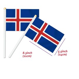 Pack of 25 Iceland Handheld Flag, Iceland Decoration, Hand Held Flag, Decoration Banner Hand Iceland