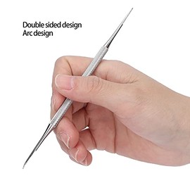 Lima de Uñas Encarnadas, 2 Piezas de Levantador de Limas de Uñas Encarnadas Profesional de Acero Inoxidable de Doble Cara Herramienta Limpiadora de Uñ