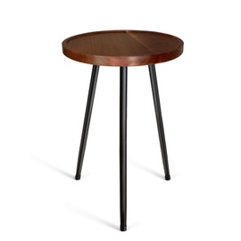 Klxuyuo Acacia Wood Plant Stand Indoor Tall Plant Holder Table with Raised Edges 12" W x 17" H Plant Riser for Inside Pot
