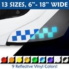 Set of 2 Reflective Checkered Stripes Decals, Racing Flag Motorcycle