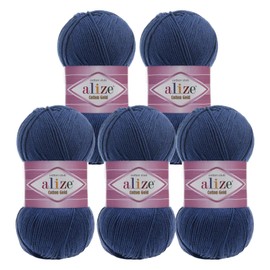 5 x 100 g Alize Cotton Gold Plain Classic Yarn Crochet Yarn Knitting Wool Choice of Colours Colour: 279 Midnight Blue