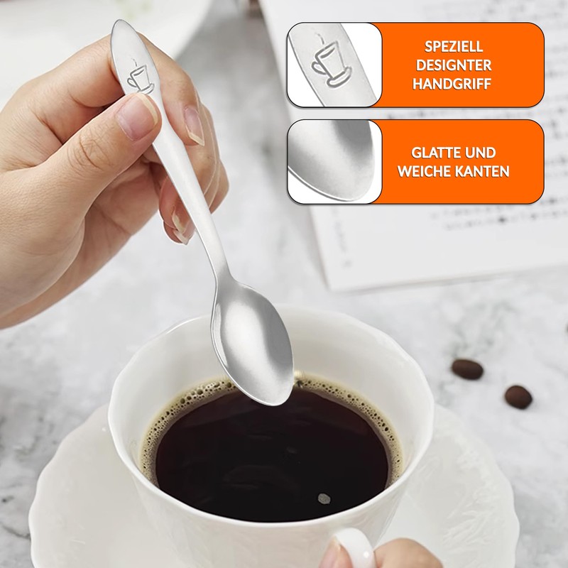 Espresso Spoons Small Stainless Steel 24 Pieces 10 cm Suitable