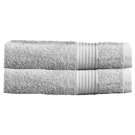 Olivia Rocco Egyptian Cotton Towels Home Bathroom Towel Set Bale Fade Resistant 500gsm Home Collection Bales Bath Sets, 2 Hand Towels Silver