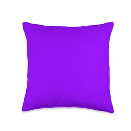 Colour Wheel Lifestyle Electric Purple Solid Color Tone Plain Shade Hue Background Throw Pillow, 16x16, Multicolor