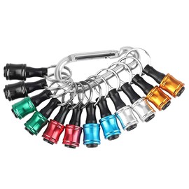 Giyofom 12PCS 1/4Inch Hex Screwdriver Bits Holder Extension Bar Keychain Screw Adapter Drill Bits Holder (6 Colors)