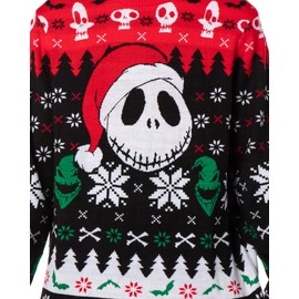 Mad Engine The Nightmare Before Christmas Men's Santa Jack Adult Ugly Sweater Knit Pullover (Large) Multicolored