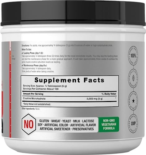 Horb ach Creatine Monohydrate Powder, 500 Grams (1.1 Lb)