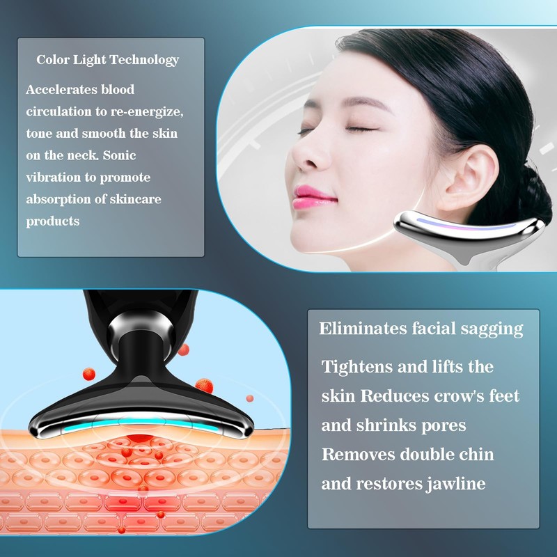 Face Massager Against Wrinkles, 7-in-1 Double Chin Remover, Massager Face