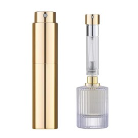 5ML Refillable Perfume Atomizer Bottle for Travel, Portable Cologne Atomizer, Pocket Perfume Spray (Matte Black) - Color: Gold
