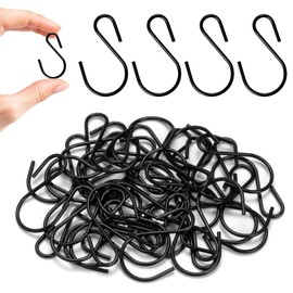 LTHTRADE 40PCS 1.7 Inch S Hooks, Mini S Hooks Small S Hook S Shaped Hook Hanger for Hanging Plants DIY Crafts Jewelry Key Chain Rings, Black