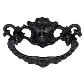 The King's Bay Lion Face Dresser Drawer Pull in Brass (Bronze)