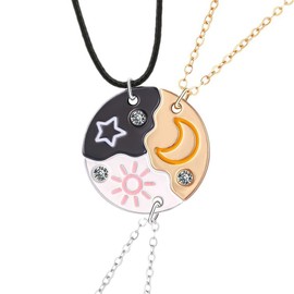 Your Always Charm Friendship Necklace for 3 Sun Moon Star Bff Necklace Best Friend Necklaces for Women Sisters Forever Jewelry Gifts