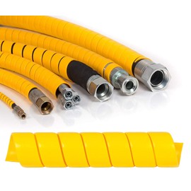 Electriduct 1/2 Inch Heavy Duty Spiral Wrap HDPE Flexible Plastic Cable Sleeve Hose Protector 25 Feet - Yellow