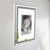 Crushed Diamond Wedding Mirror Photo Frame, Crystal Silver Glass Picture