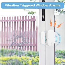 Cuteefun Türalarm, 2 Pack Glasbruch Vibrationssensor, 130dB Laute Tür Sensor, Einstellbare Lautstärke Fensteralarm Einbrecheralarm, Fenster Alarm für das Haus Sicherheit, Geschäft, Wohnung