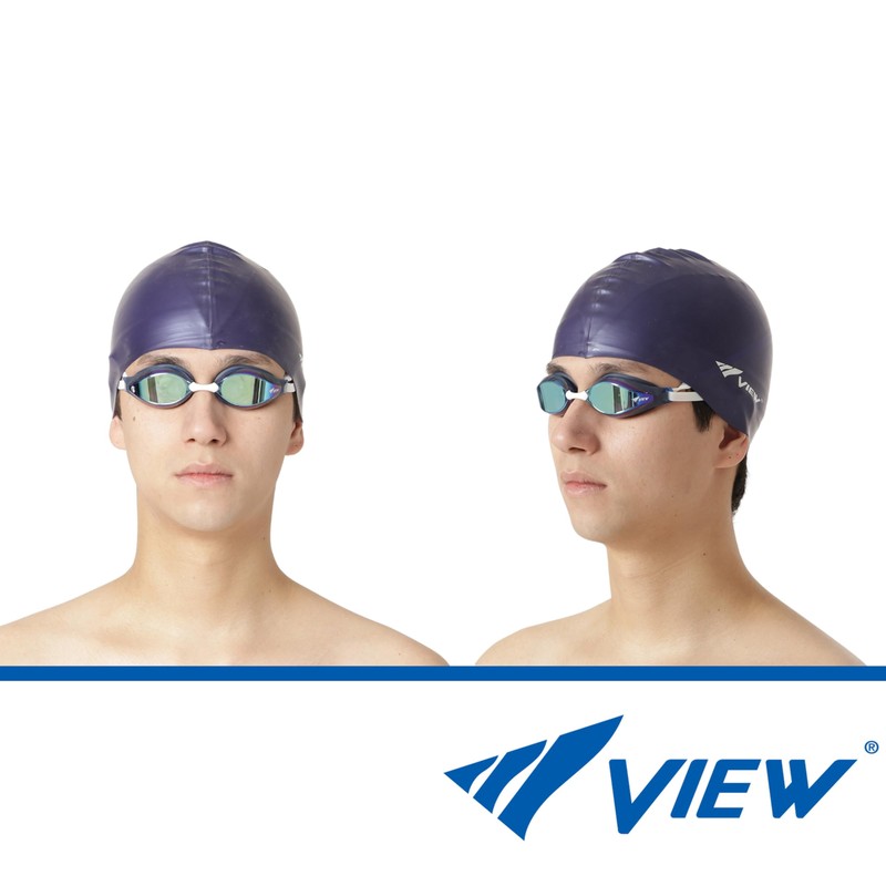 View AILE V240SAM BLY Swimming Goggles, Made in Japan, Mirrored