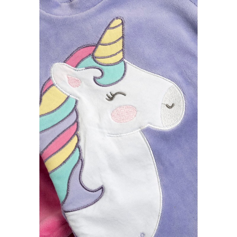 Chicco Baby Unisex Chenille Footed Rompers Set, Purple