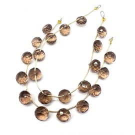 9 Inch 1 Beach Smoky Quartz 11 Pieces Beads Size 10 x 8 - 12 x 11 mm Shape Onion Cut Faceted Making, Beading & Craft Supplies B0BNIWA73