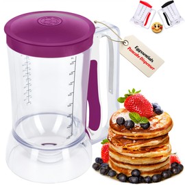 Eggssentials – Batter Dispenser Mess-Free, Squeeze Handle, Cupcakes, Waffles & More – Durable, Easy-Pour Pancake Dispenser Bottle for Smooth Baking