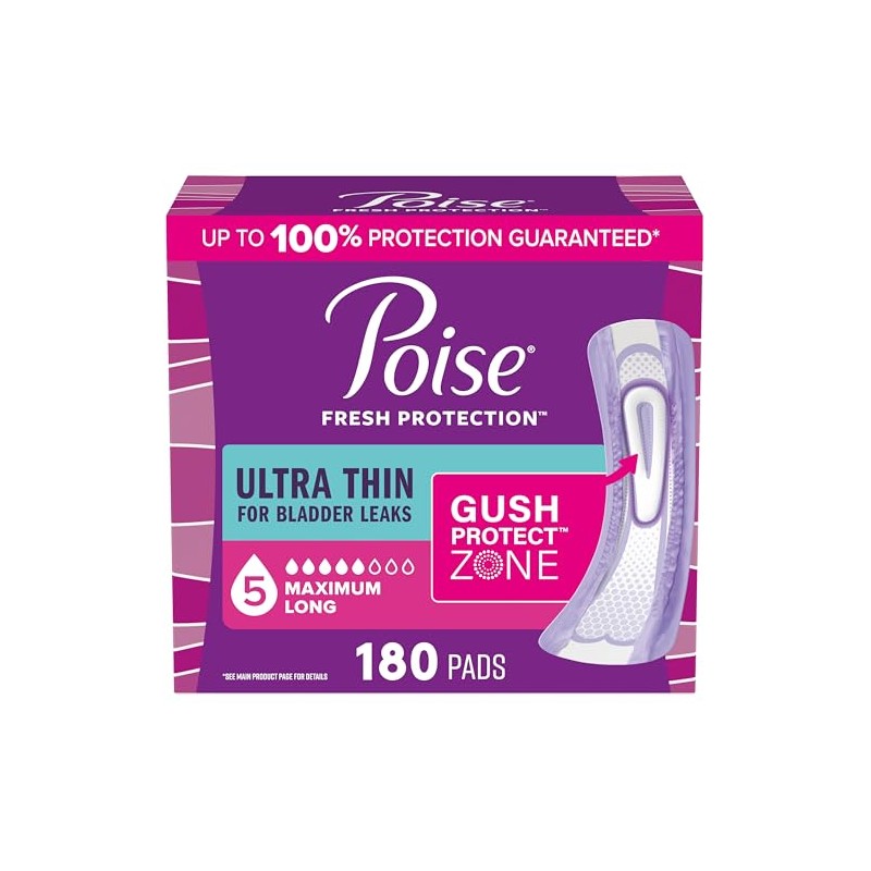 Poise Ultra Thin Incontinence Pads & Postpartum Pads for Bladder