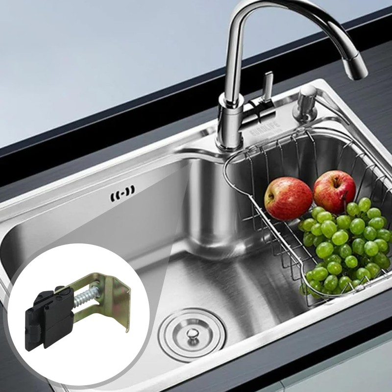OUDQFCJ Pack of 5 Adjustable Stainless Steel Sink Clips Set