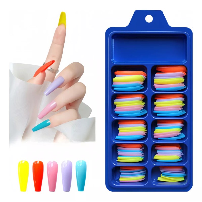 Dolores 100 Tips Uñas Postizas Adheribles Nails Art Coffin Ballerina