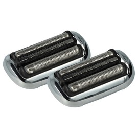 vhbw 2x Ersatz-Scherköpfe kompatibel mit Braun 71-N1000s, 71-B7850cc, 71-B7200cc, 71-B4200cs Elektrorasierer, Schwarz Silber Weiß