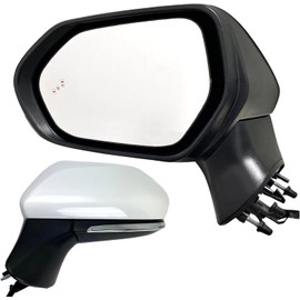 Spieg Driver Side Mirror for 2018-2025 Toyota Camry Power Adjustment Heated Turn Signal Light Blind Spot Monitoring Painted White 7 Pins Left TO1320368
