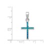 Gem And Harmony Lab Created Blue Opal Cross Pendant Necklace