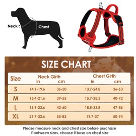 SlowTon No Pull Dog Harness, Heavy Duty No Choke Pet Harness with 2 Leash Clips and Easy Control Vertical Handle, Adjustable Soft Padded Dog Vest for Small, Medium and Large Dogs (Red, X-Large)